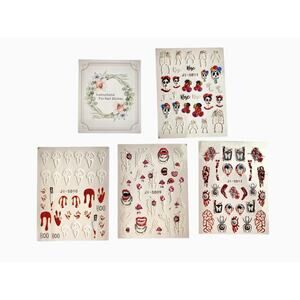 Women's Cinco de Mayo Halloween Skeleton Horror Themed Nail Stickers 4 Pages